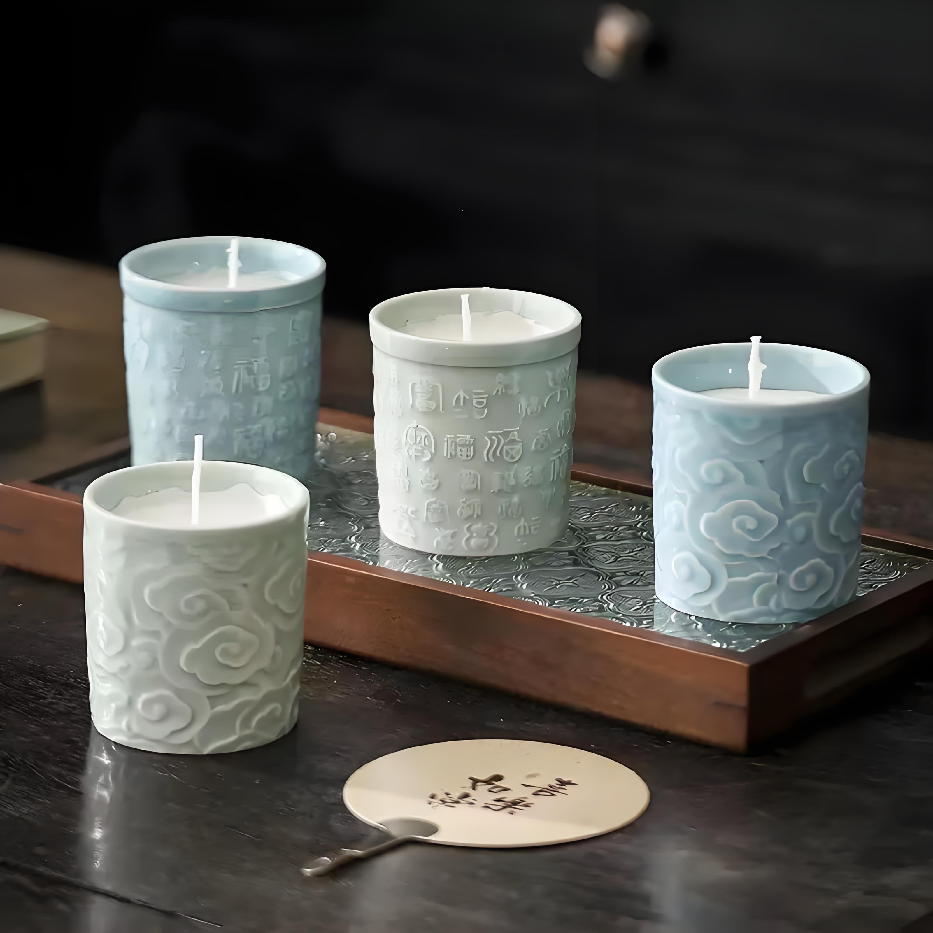 ‌Porcelain-Style Aromatherapy candles Natural Soy Wax