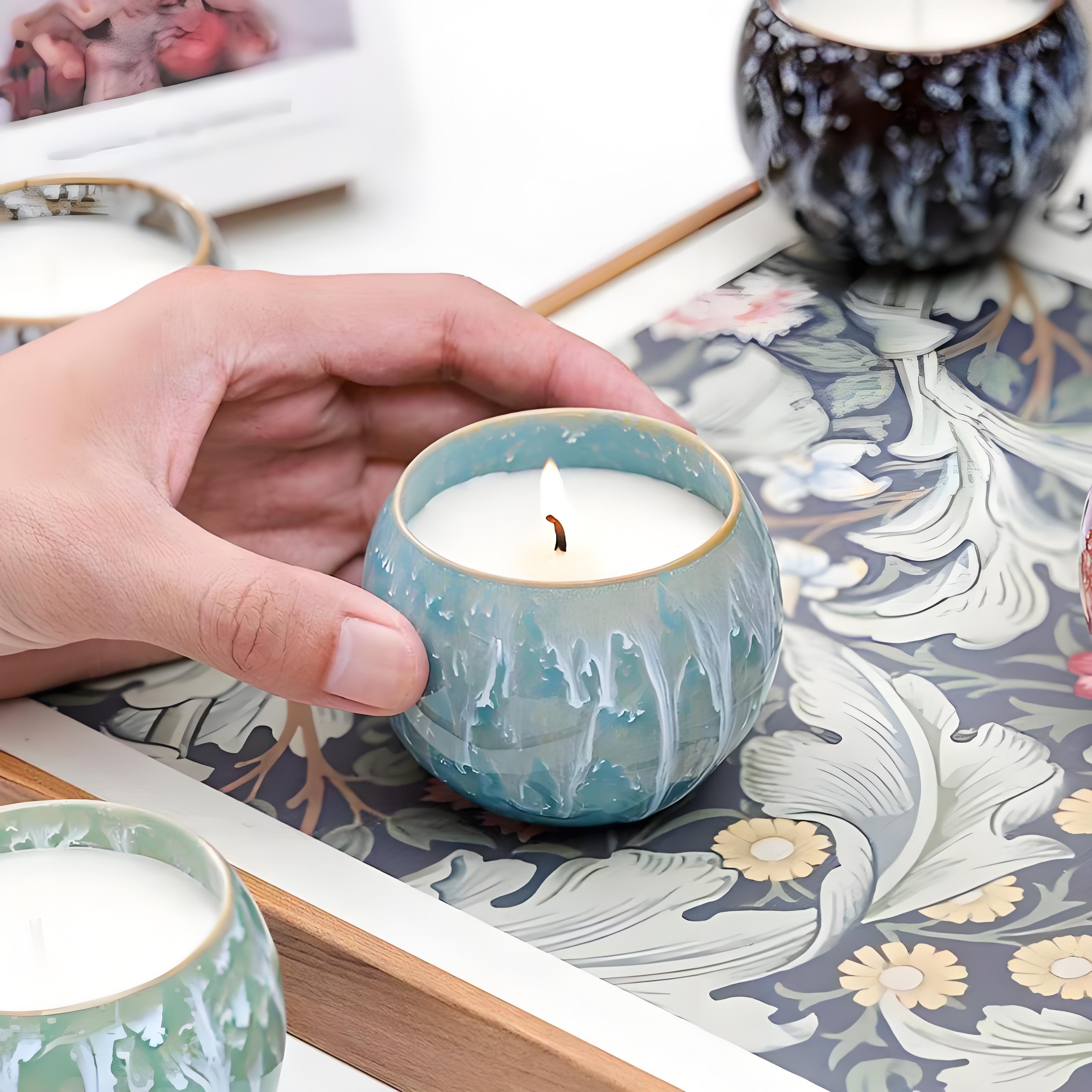 Vela aromática de porcelana